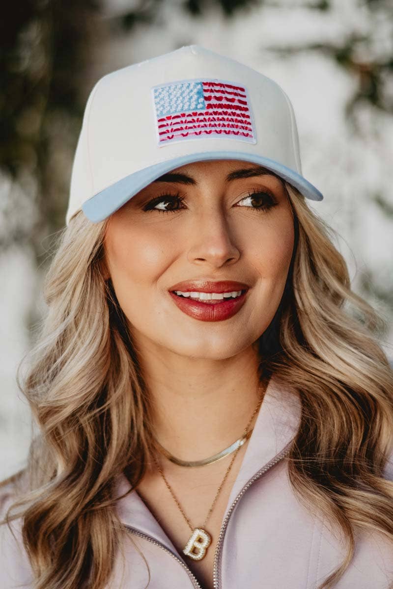 Katydid - American Flag Two-Toned Fitted Hat