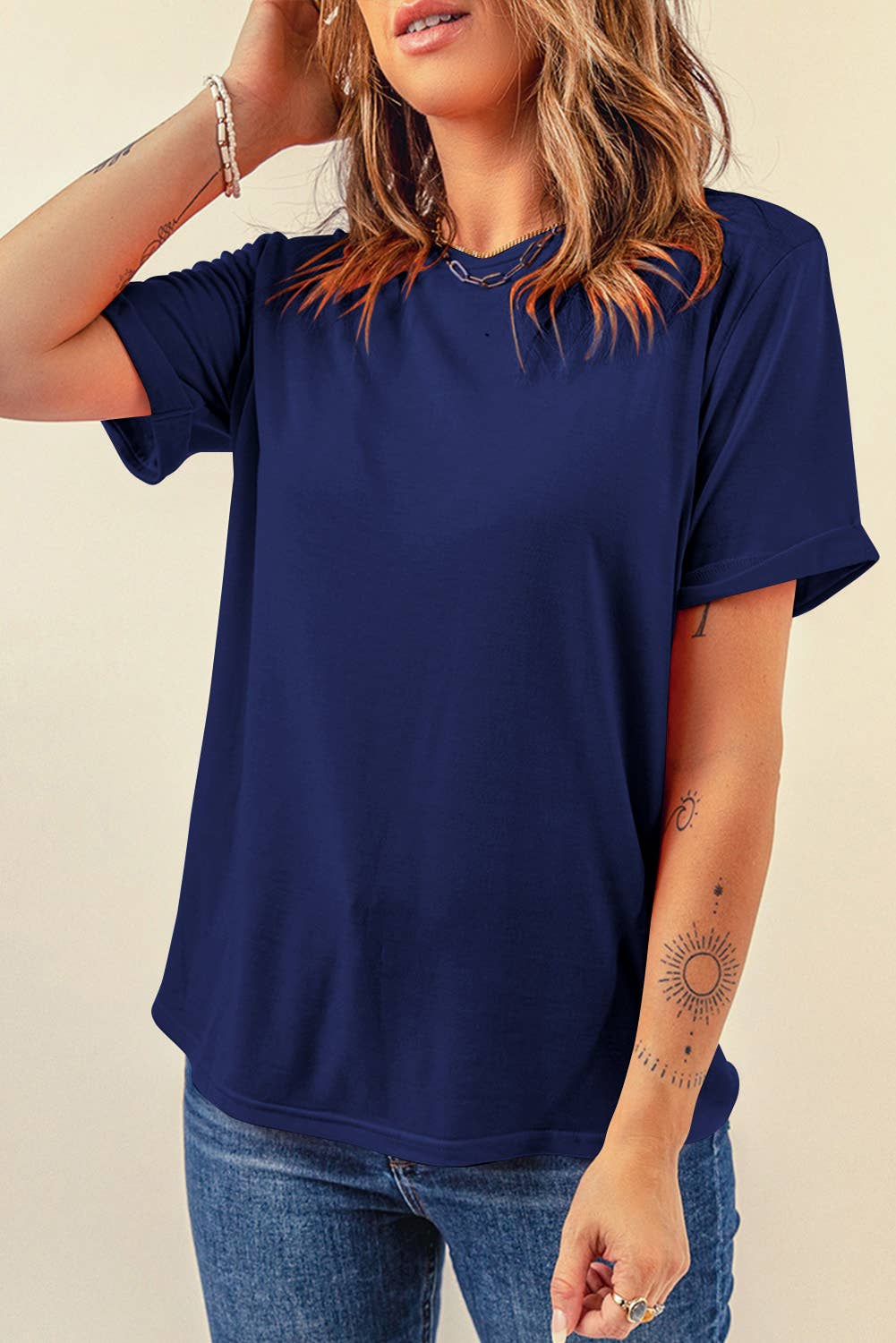 Little Daisy Closet - LDC Casual Plain Crew Neck Tee
