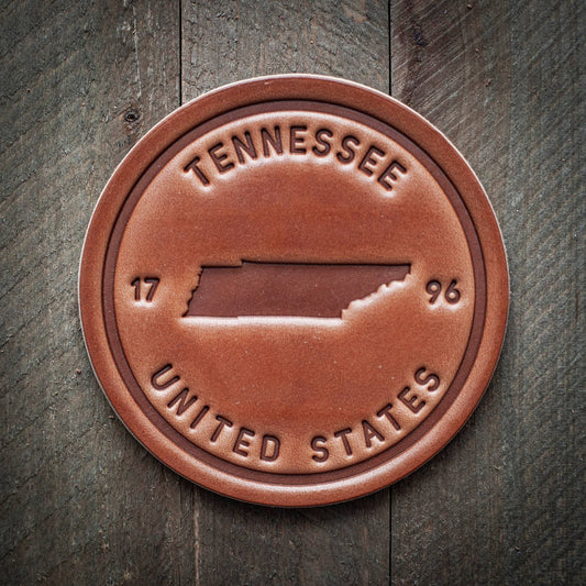 Sugarhouse Leather - Tennessee State Silhouette Leather Coaster