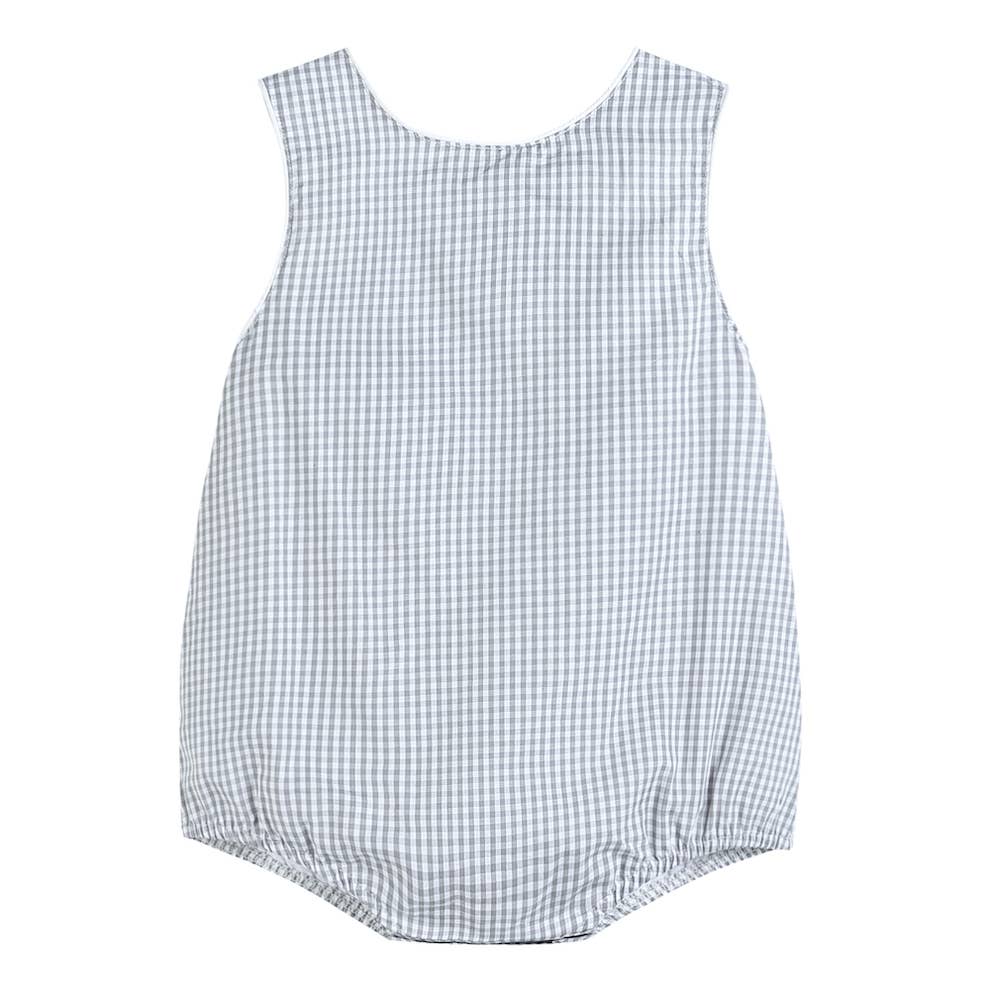 Lil Cactus - Classic Gray Gingham Baby Bubble Romper