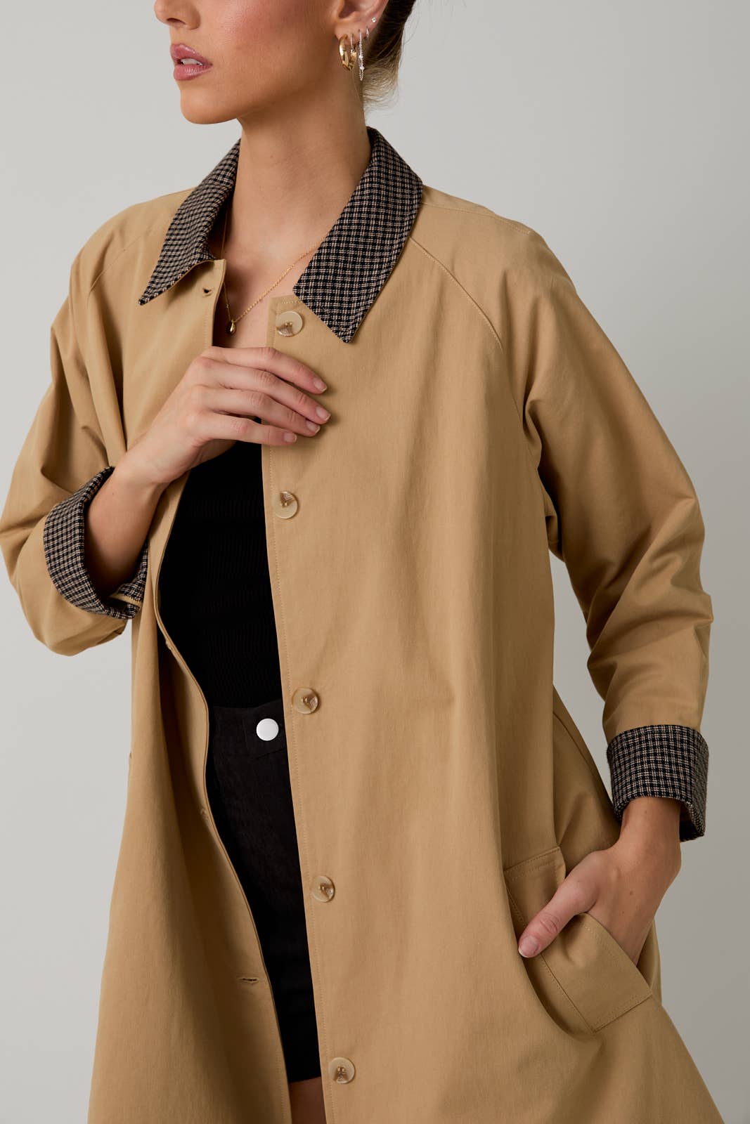 Sunday Edition by LE LIS - A LINE LONG SLEEVE TRENCH COAT