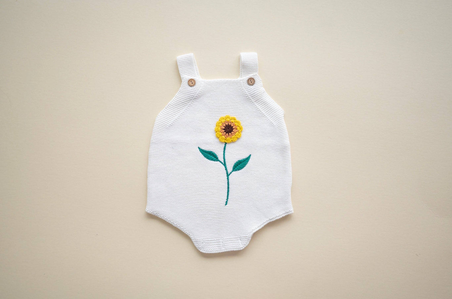 SOL Baby Clothing & Accessories - White Sunflower Romper