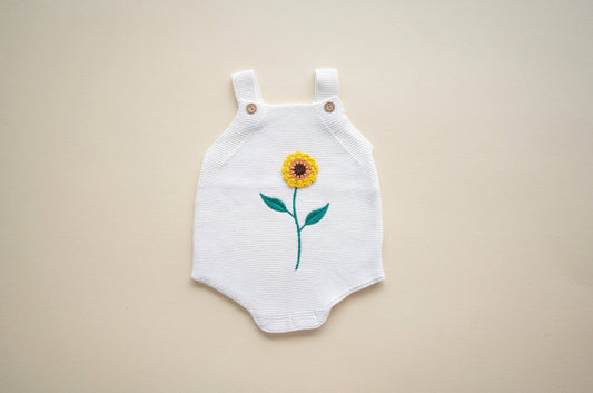 SOL Baby Clothing & Accessories - White Sunflower Romper