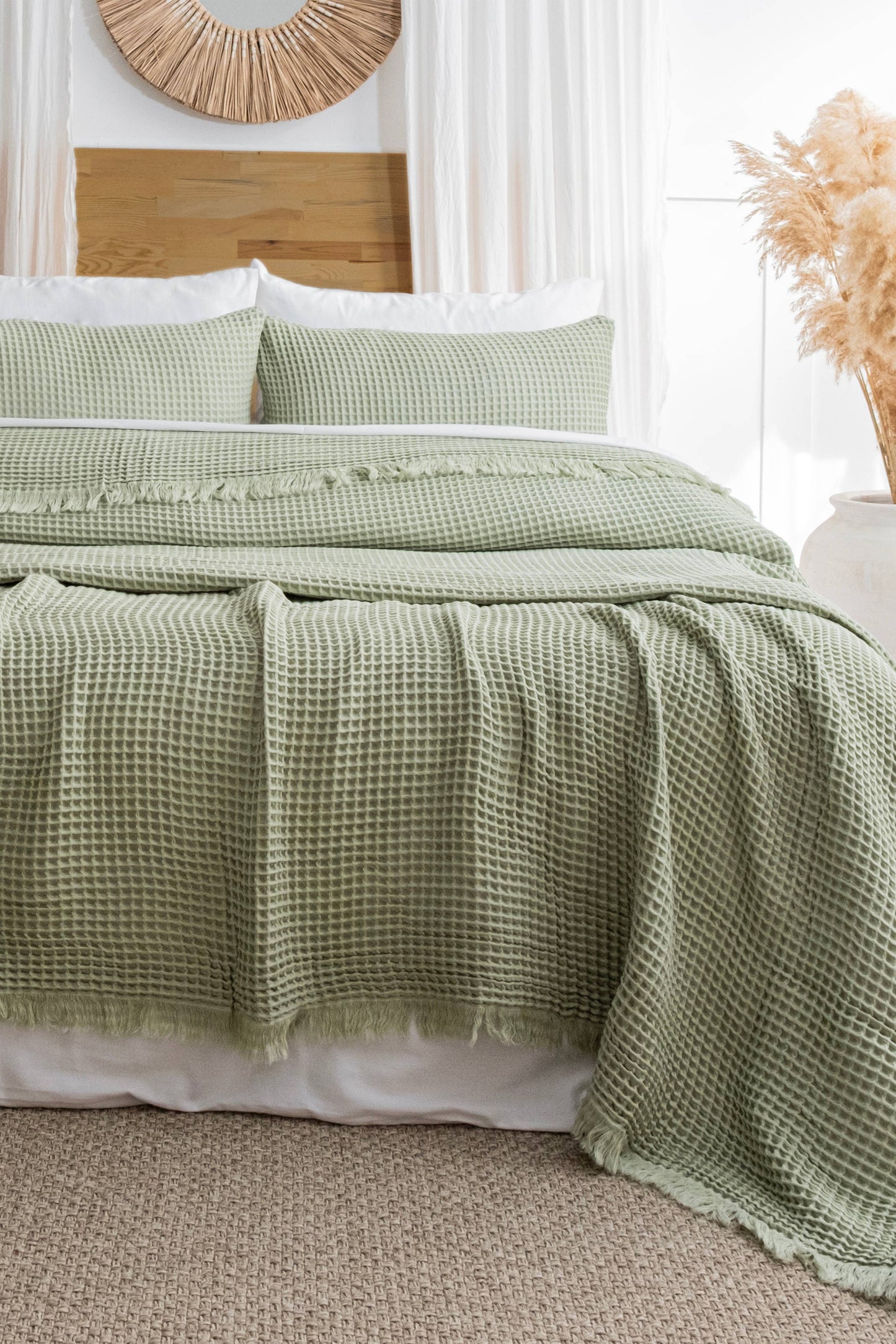Naturloom - GOTS Certified Organic Cotton Waffle Blanket, Turkish Cotton Bedspread