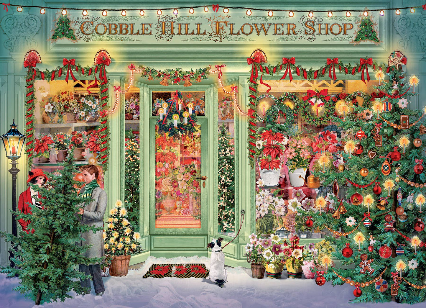 Outset Games and Cobble Hill Puzzles - Christmas Flower Shop 1000pc puzzle