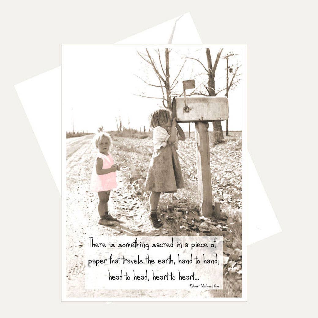 Bellflower Girl -  There's something sacred in a Piece of... Friendship Card