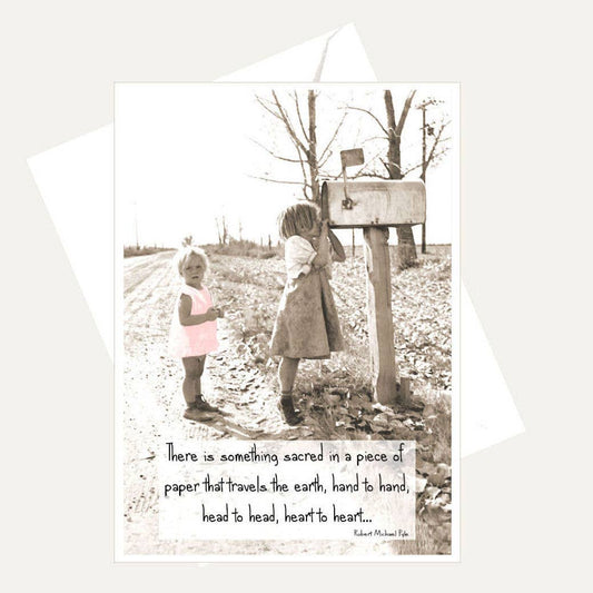 Bellflower Girl -  There's something sacred in a Piece of... Friendship Card