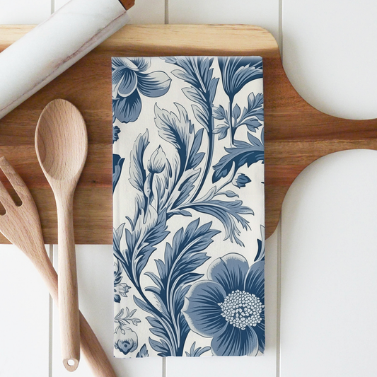 Porter Lane Home - Blue Floral Wallpaper Tea Towel