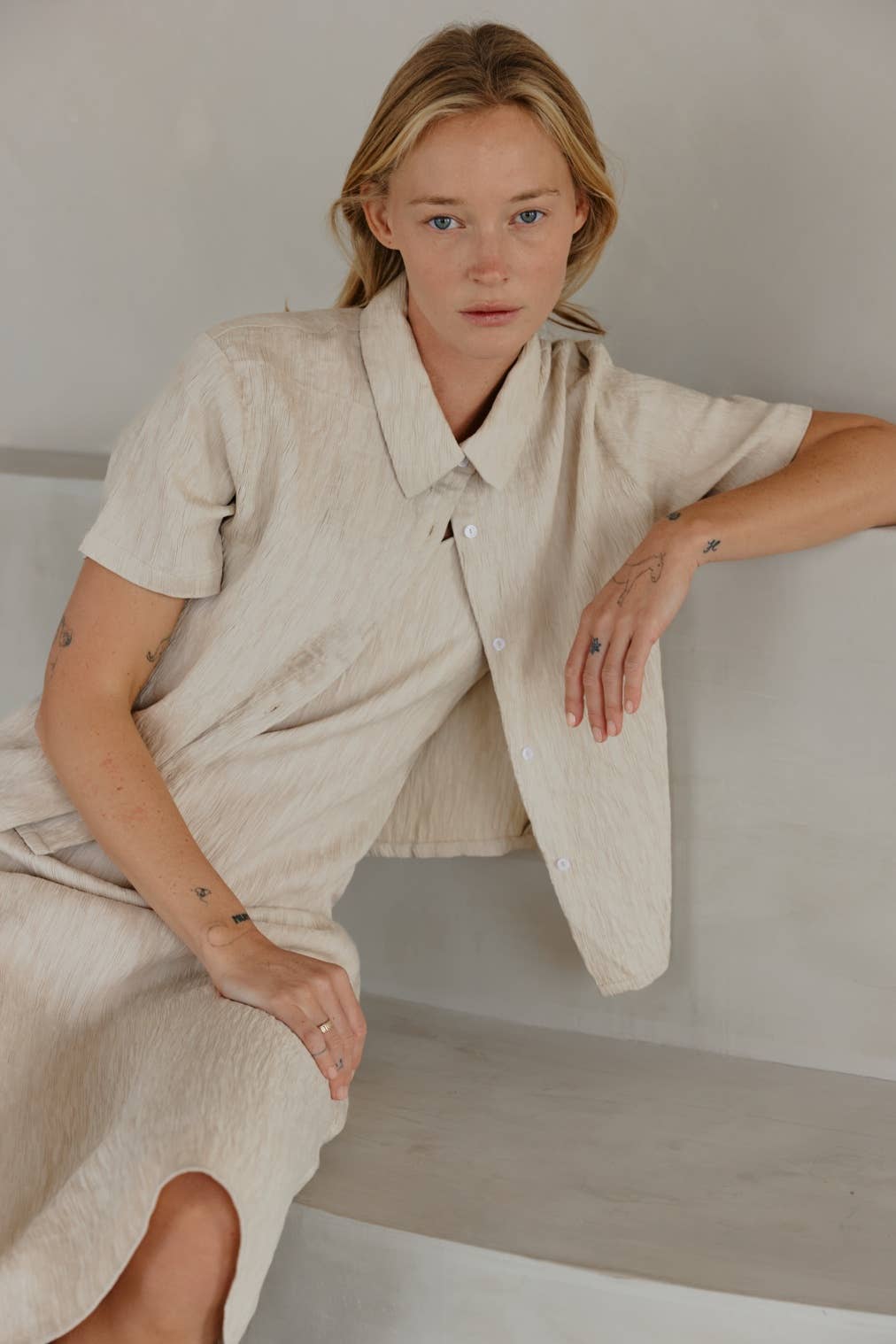 MOD REF - The Miranda Top | Textured Button-Down Top
