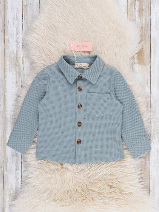 Marie Nicole Clothing - Little Gent Button-Up Shirt - Blue