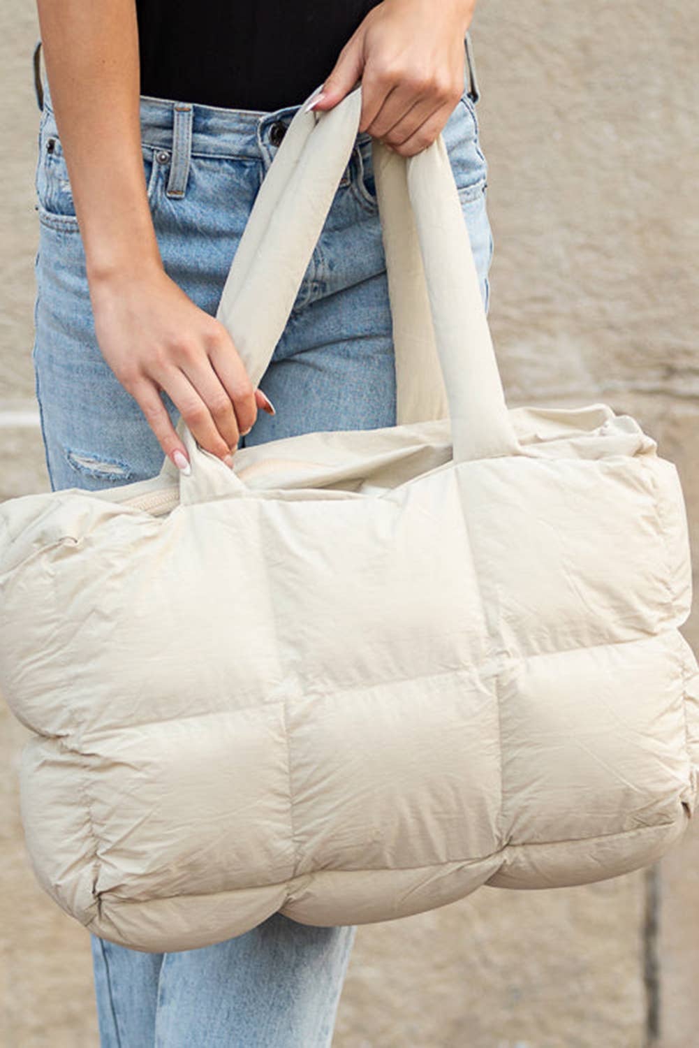 Aapparella -  Quilted Puffy Zipped Large Tote Bag