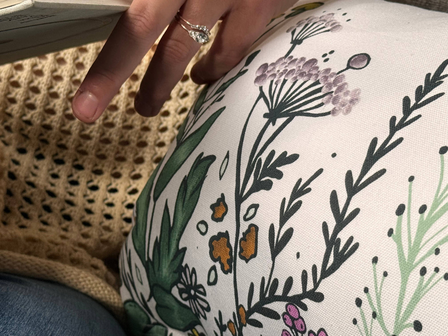 Artsy Em - Floral Harmony Throw Pillow