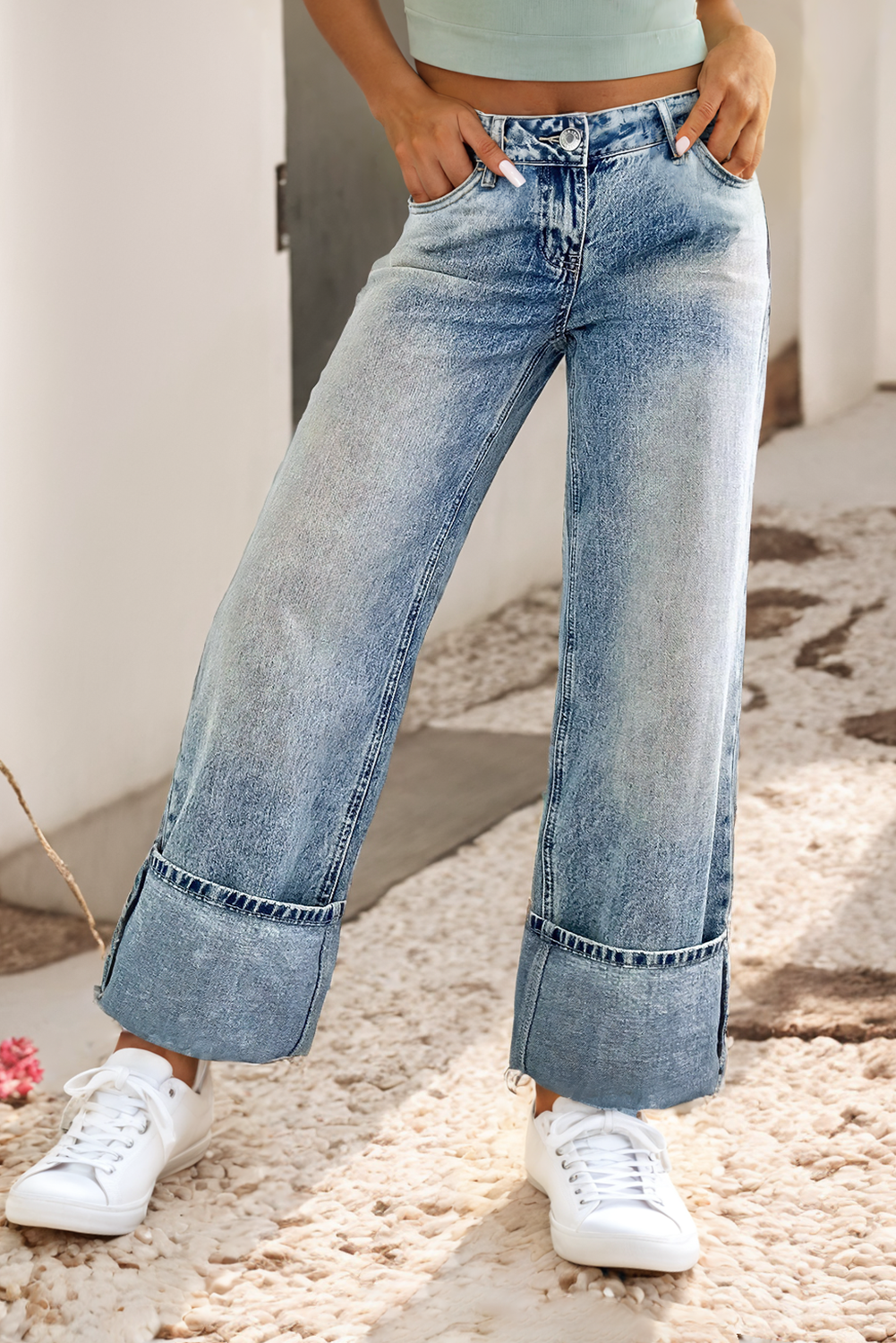 Little Daisy Closet - LDC High Rise Button Zip Fly Medium Wash Jeans