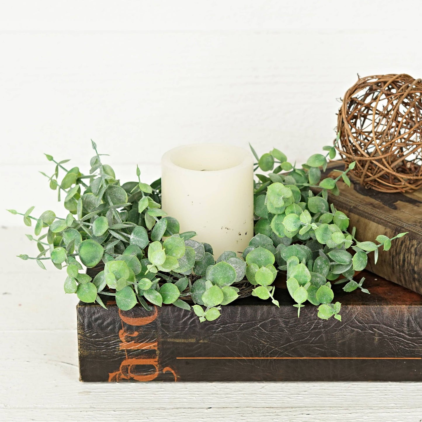 Holiday Depot Inc. - 550182-Fresh Touch Eucalyptus-12in Twig Wreath