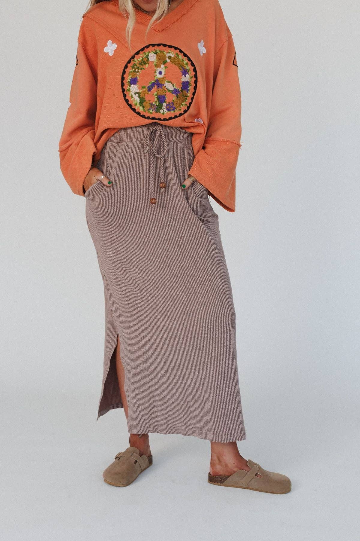 Three Bird Nest - Desert Rose Maxi Skirt - Acorn