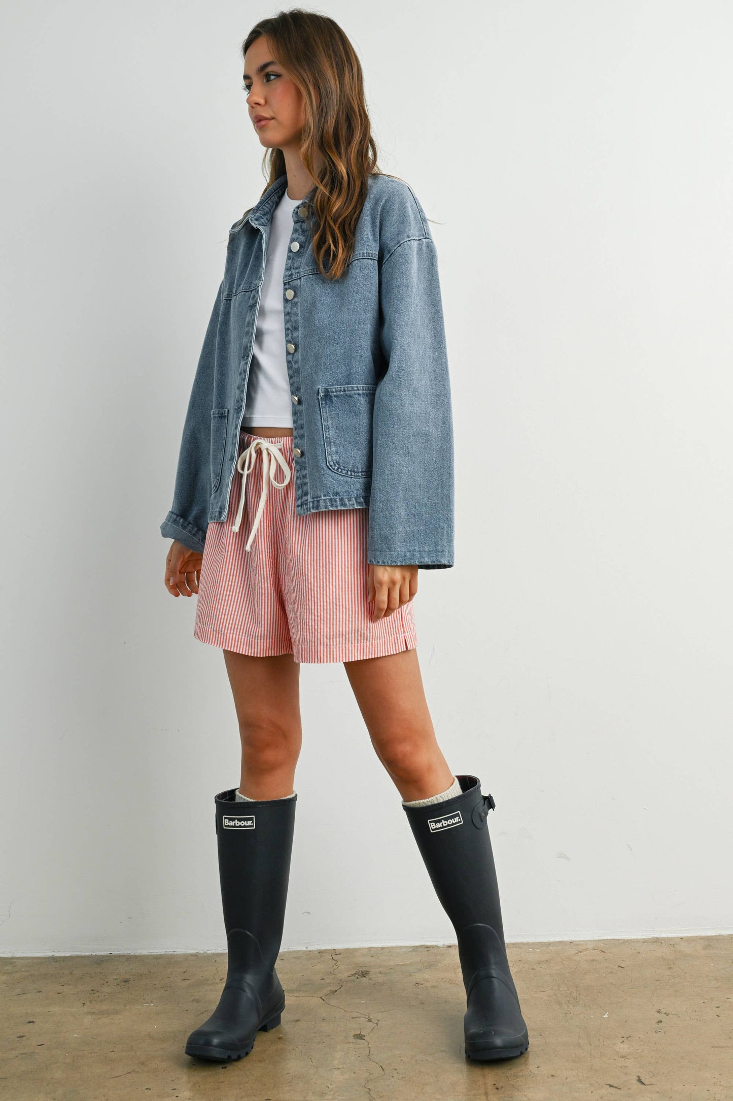 BUTTERMELON - Button-Down Jacket with Shirt Collar and Pockets - BMJ7821
