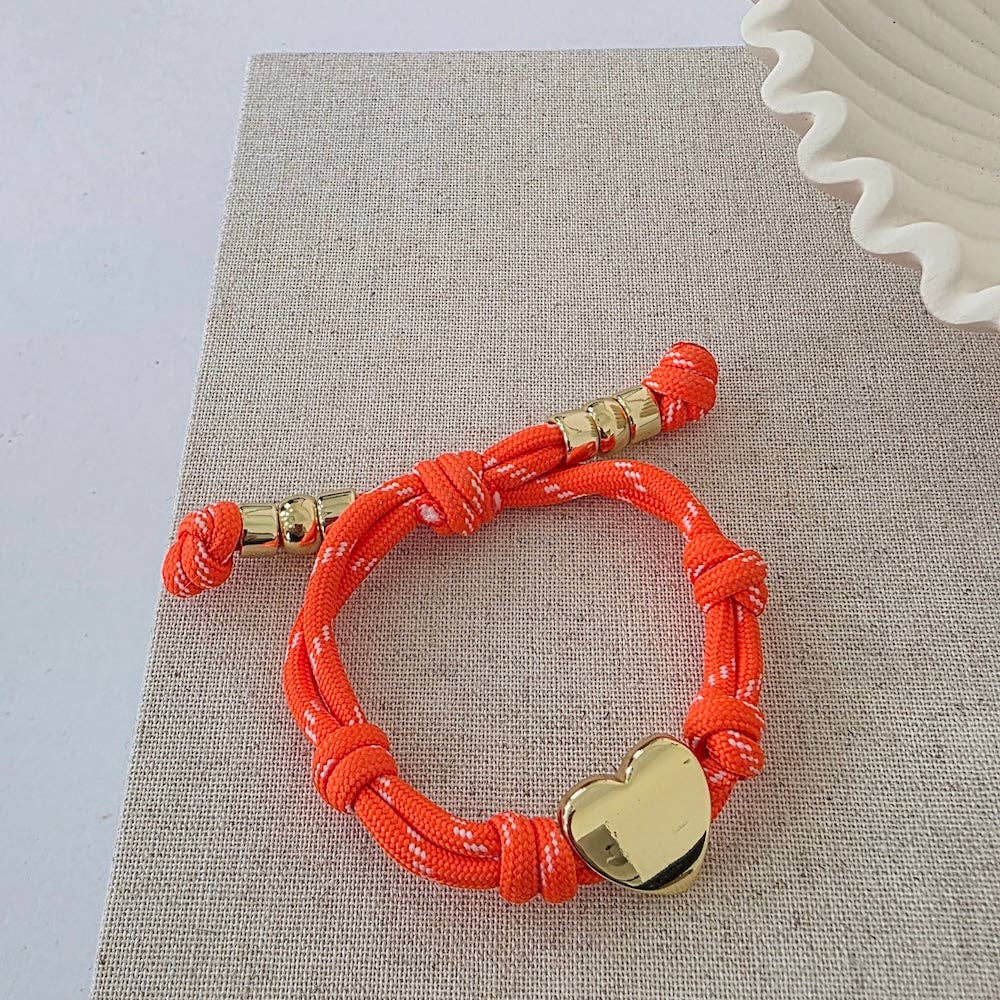 Pretty Simple - Knotty Cord Heart Bracelet - WATERPROOF
