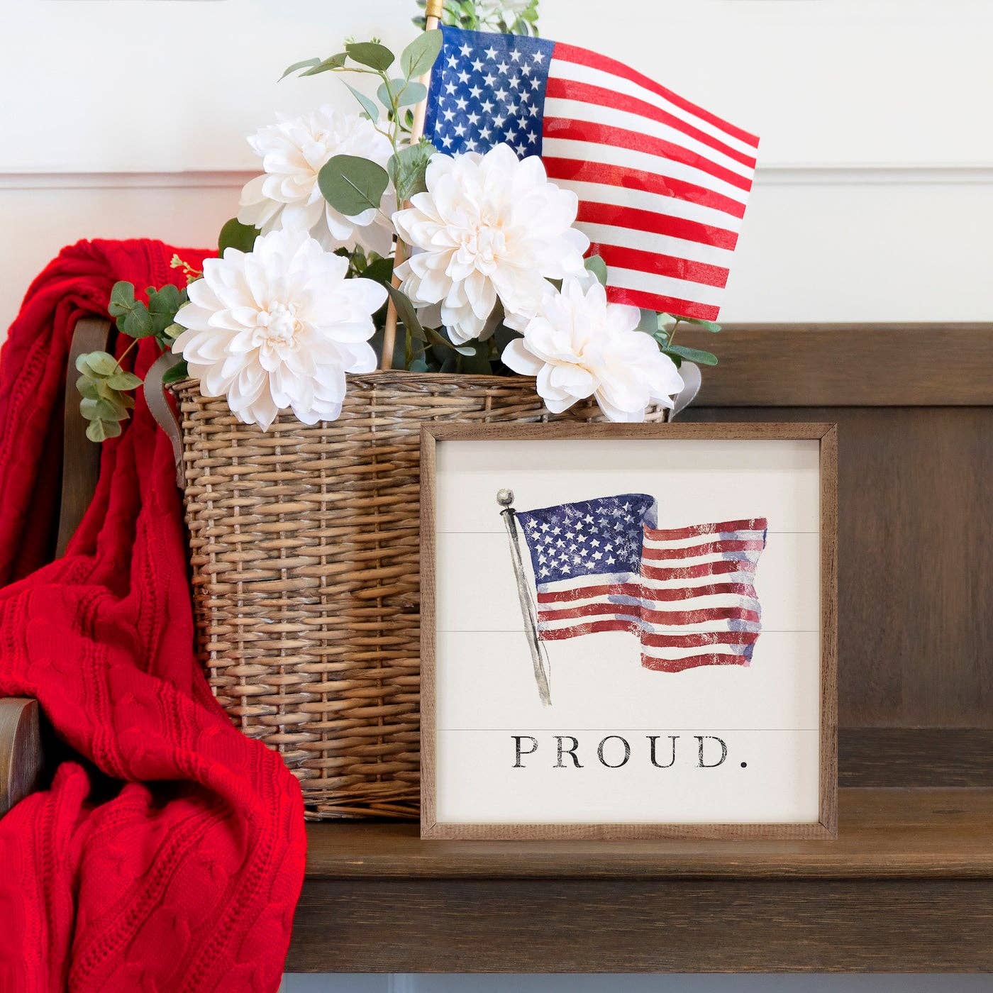Kendrick Home - Proud American Flag White