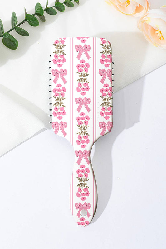 Aapparella - Floral Bow Print Long Handle Air Cushion Comb