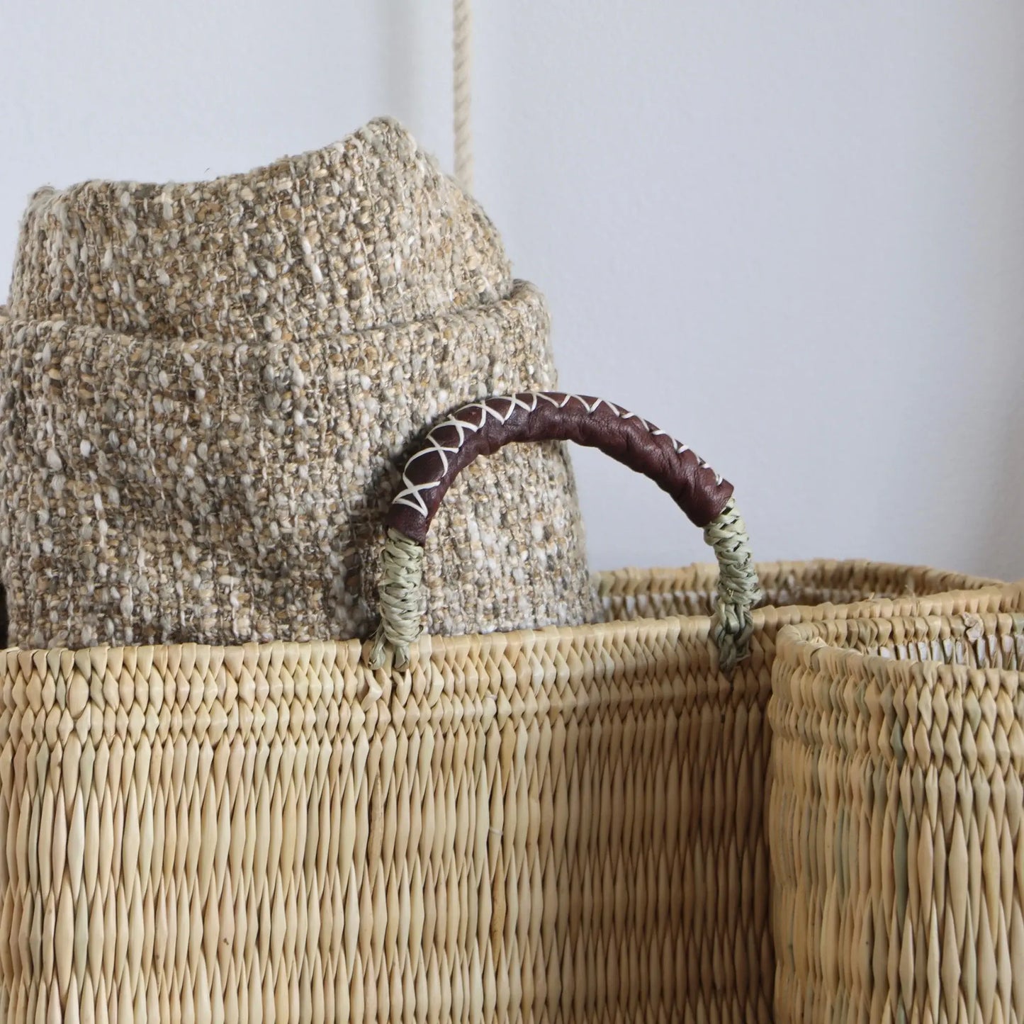 Gran Wholesale - Market Reed Storage & Leather Baskets Shopping Bag