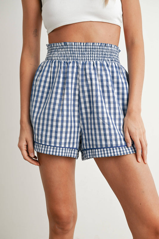 BUTTERMELON - Garterized Gingham Shorts - BMP7658
