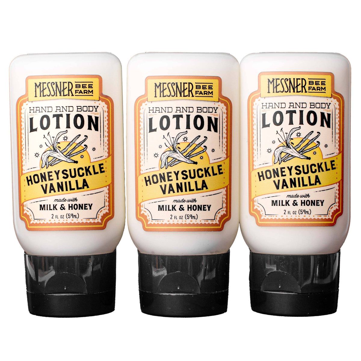 Messner Bee Farm - Honeysuckle Vanilla - Milk and Honey Lotion - 2oz Travel