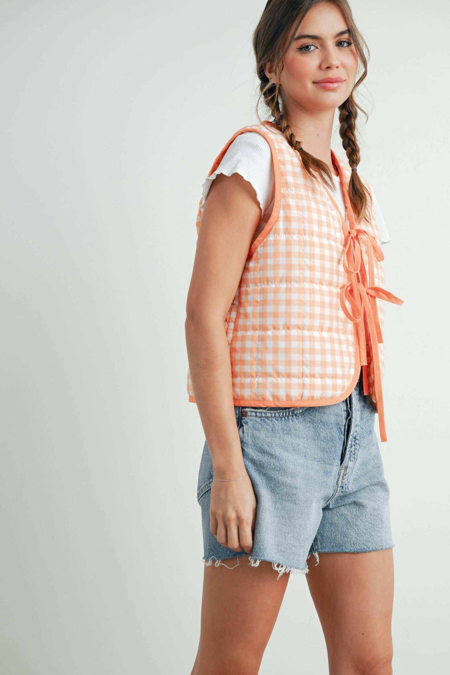 BUTTERMELON - Ribbed Front Quilted Vest - BMJ7635