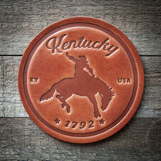 Sugarhouse Leather - Kentucky Bronco Leather Coaster