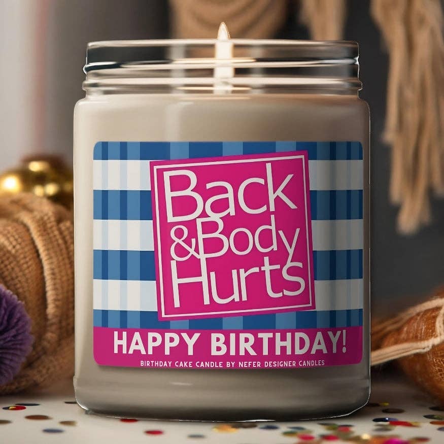 Nefer Designer Candles & Home Decor - Birthday Cake Back Body Hurts | Birthday Candles