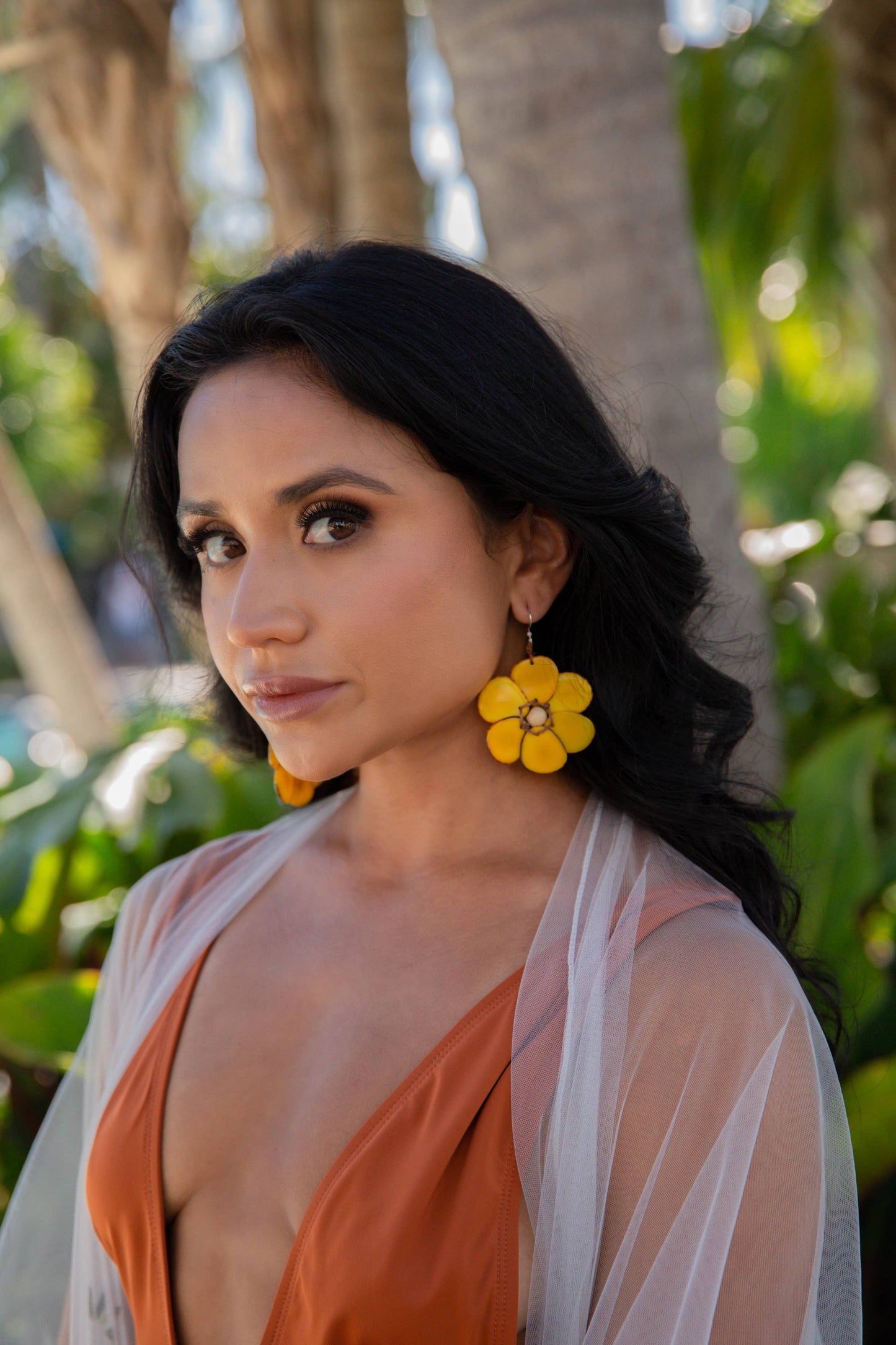 Organic Tagua Jewelry - Rosalia Earrings