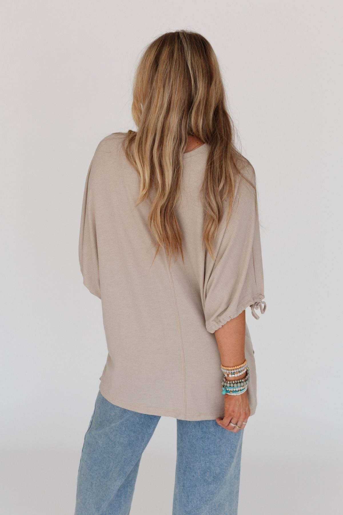 Three Bird Nest - Little Lark Puff Sleeve Tee - Taupe