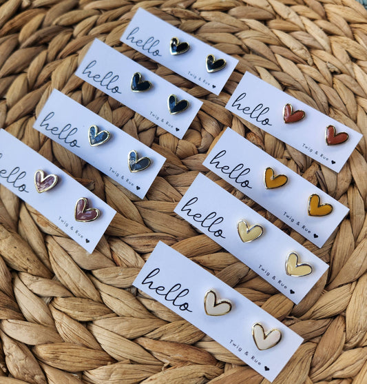 Twig & Rue boutique - Heart clay studs