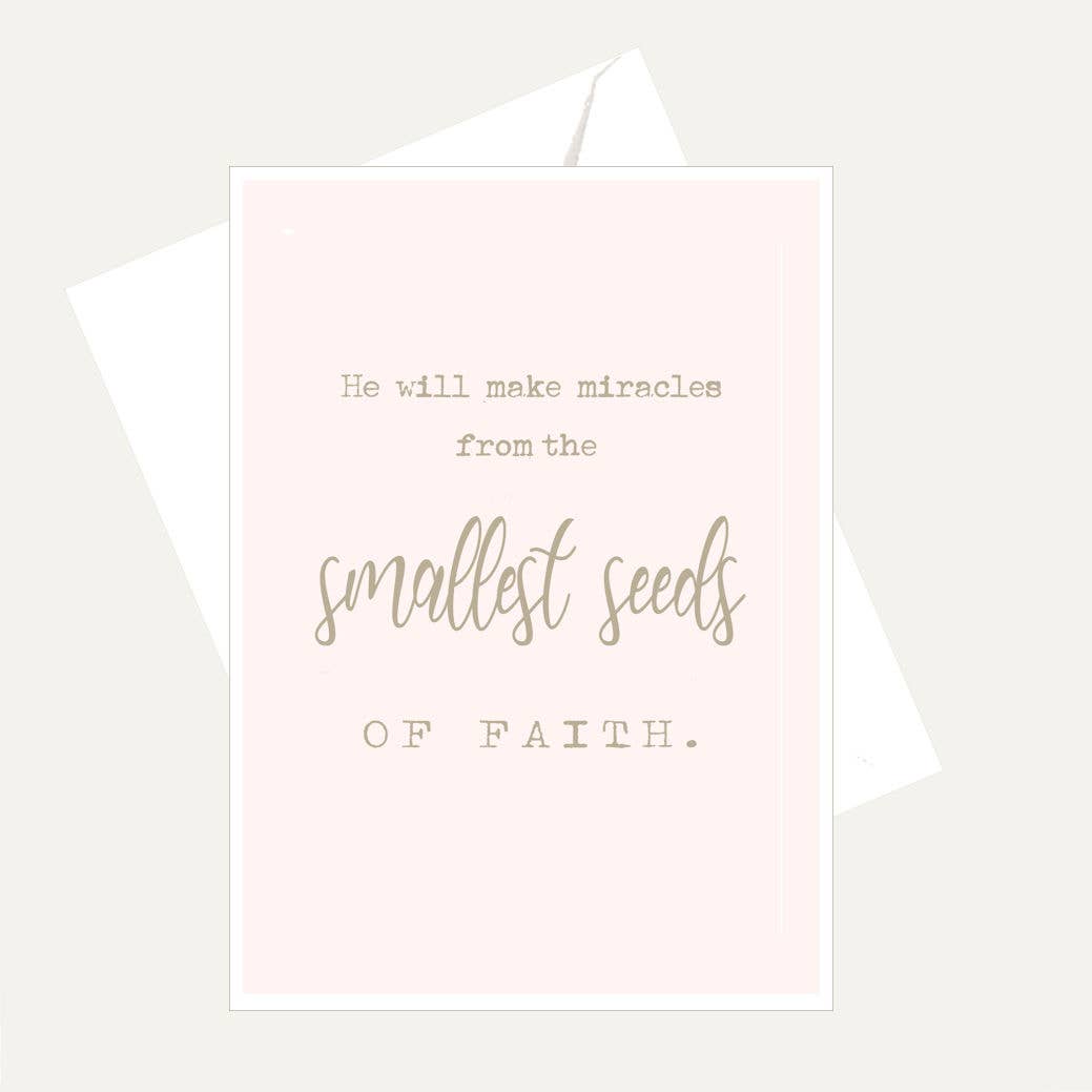 Bellflower Girl - He Will Make Miracles From the Smallest Seeds - Faith Card