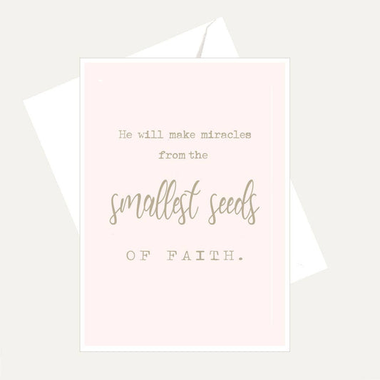 Bellflower Girl - He Will Make Miracles From the Smallest Seeds - Faith Card