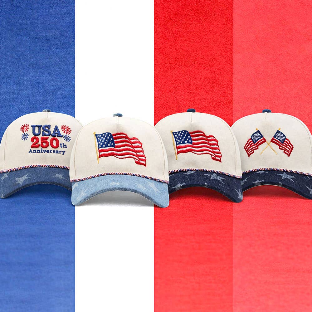 Sensibling Corp. - USA 250th Anniversary Patriotic Embroidered Baseball Cap