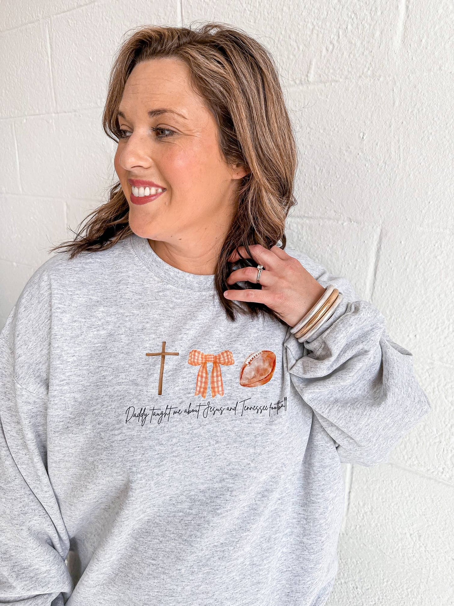 Wicker Road Boutique - Jesus and Tennessee Football Sweatshirt