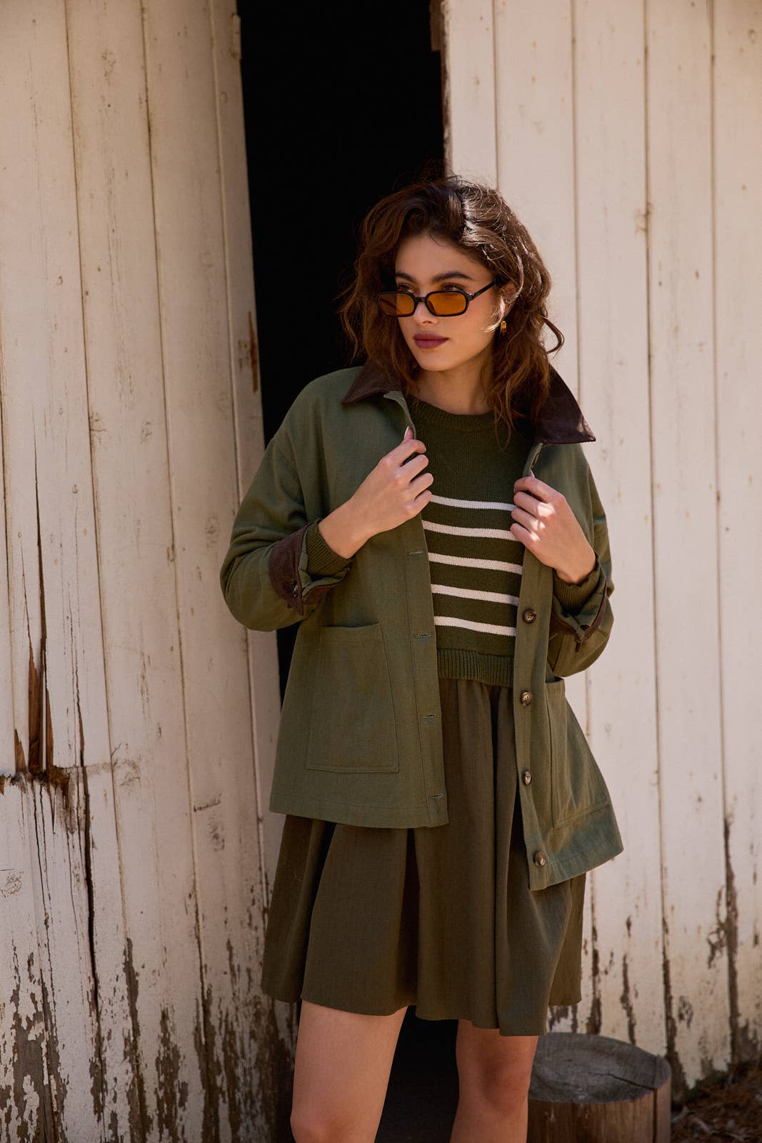 Sunday Edition by LE LIS - BUTTON DOWN BARN JACKET