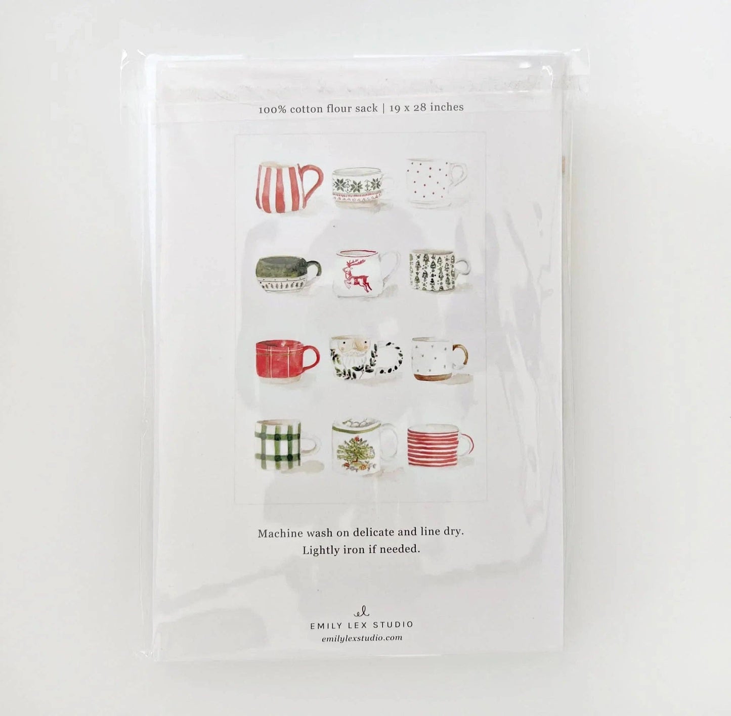 emily lex studio - Christmas mugs cotton flour sack tea towel