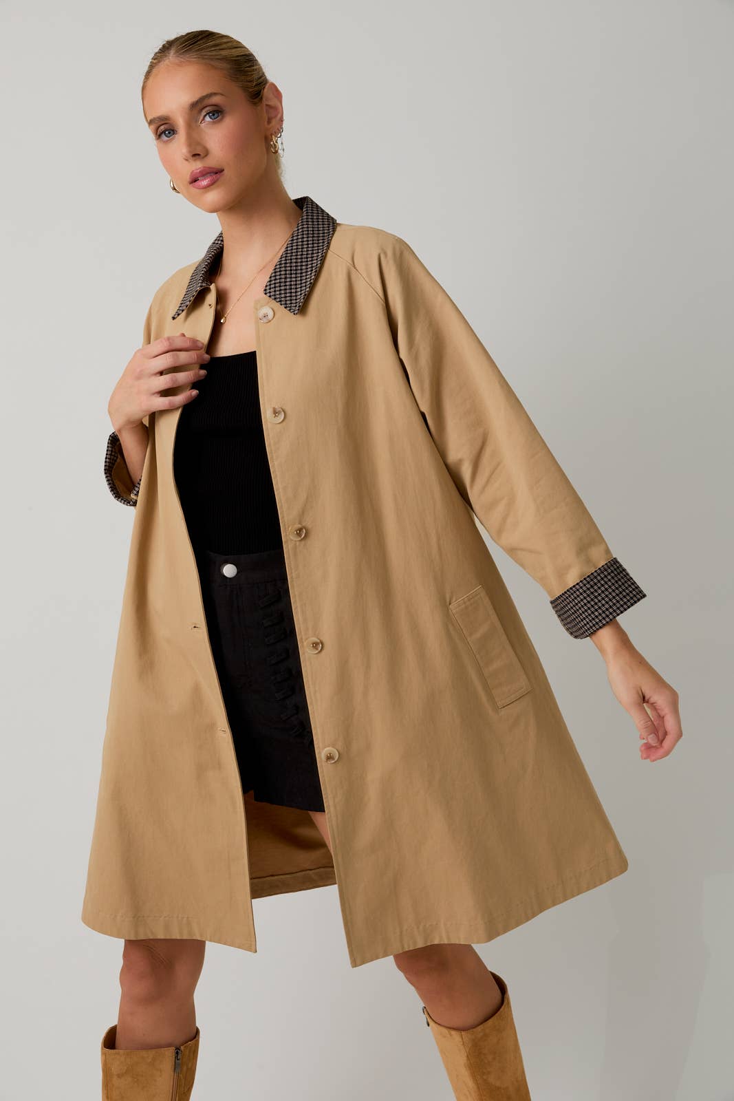Sunday Edition by LE LIS - A LINE LONG SLEEVE TRENCH COAT