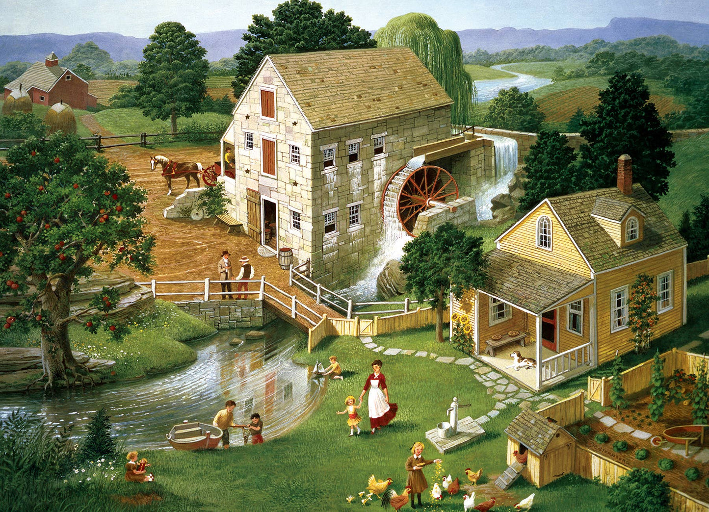 Outset Games and Cobble Hill Puzzles - Four Star Mill 1000pc puzzle