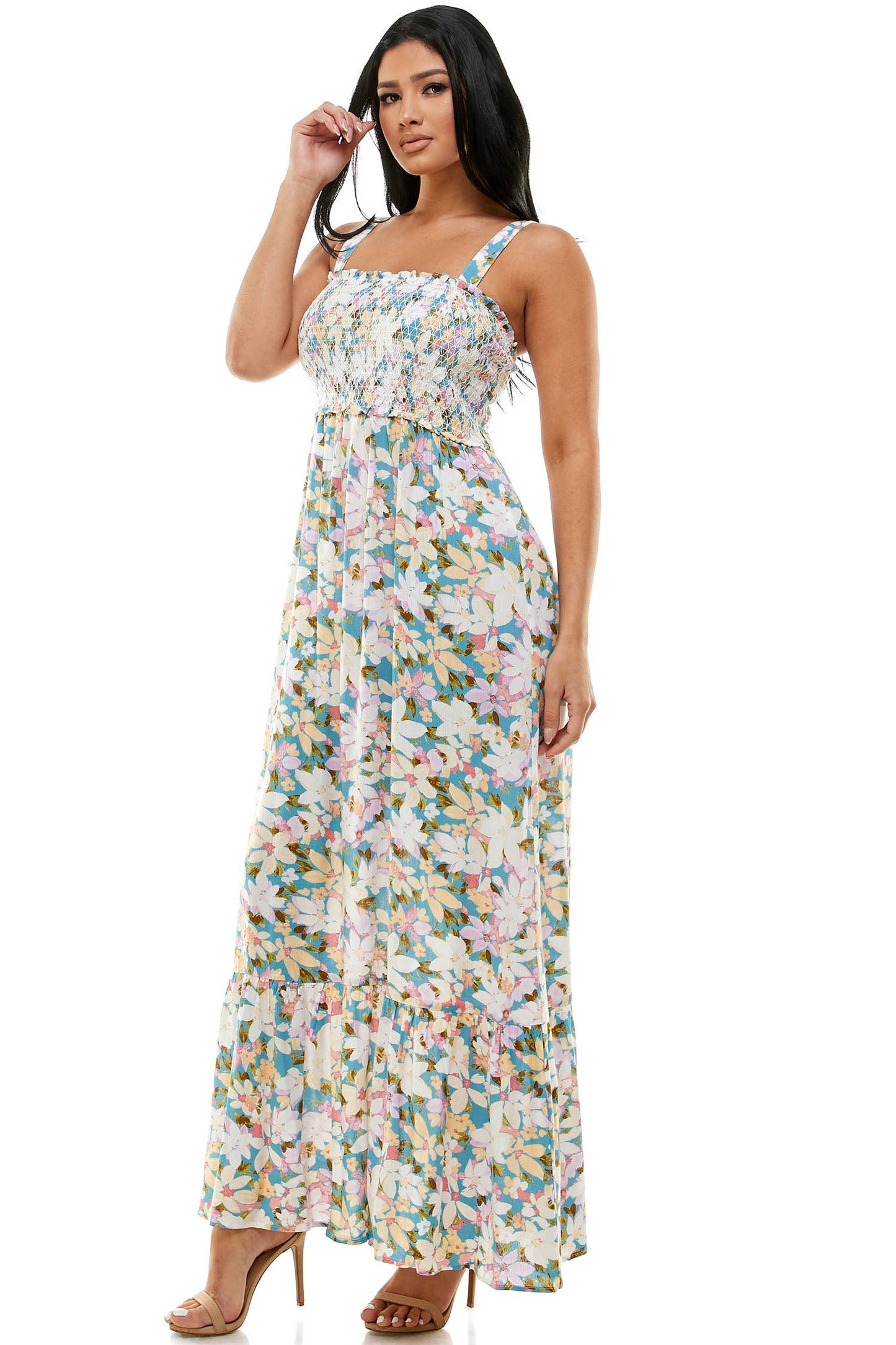 Winslow Collection - MEADOW BLOOM SLEEVELESS FLORAL MAXI DRESS