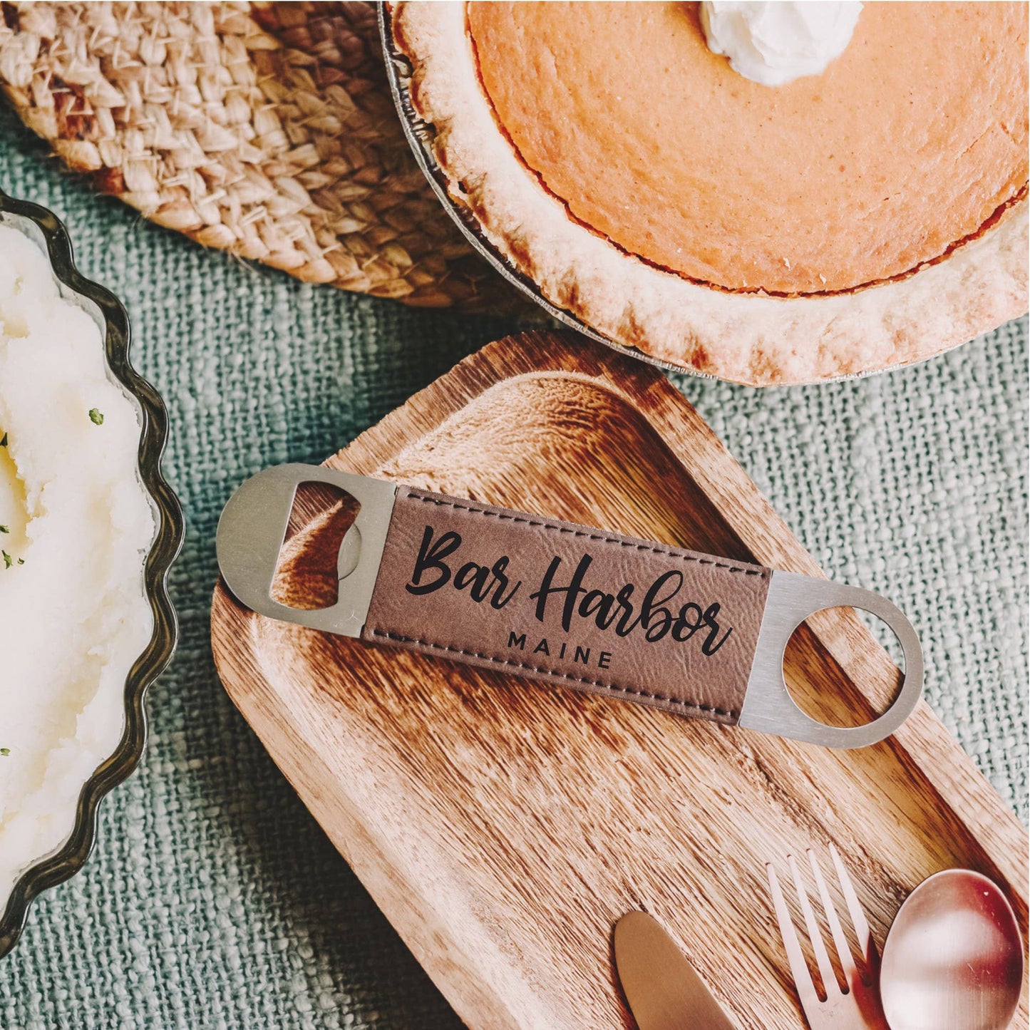 The Lillie Pad - Custom City & State Name Bottle Opener - Leatherette