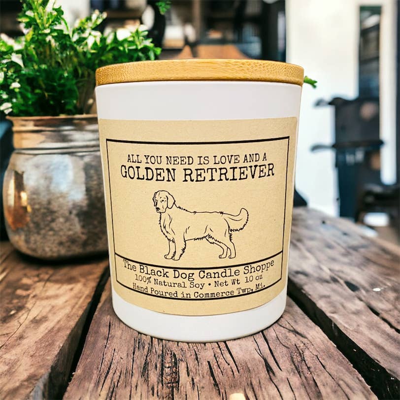 The Black Dog Candle Shoppe - Golden Retriever Dog Breed Candle