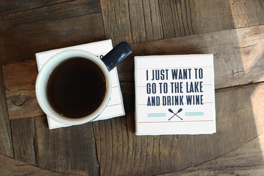 Melody Press Co. - Just Want to Go to the Lake and Drink Wine Lake Coaster