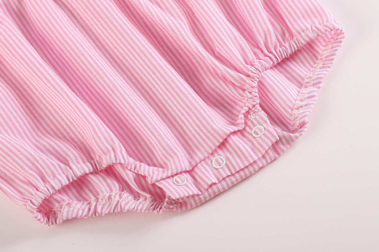 Lil Cactus - Pink Striped Lil Sister Smocked Romper