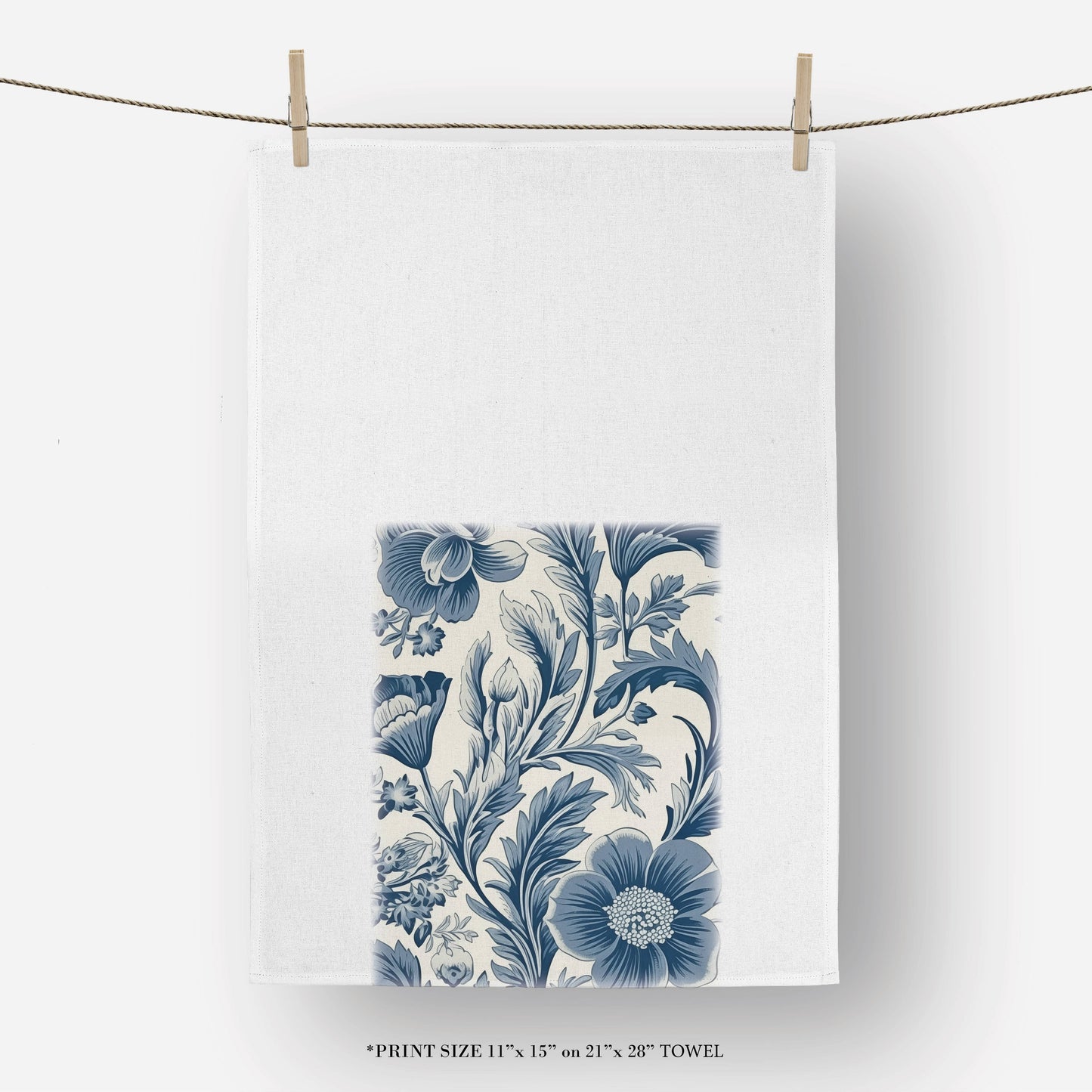 Porter Lane Home - Blue Floral Wallpaper Tea Towel