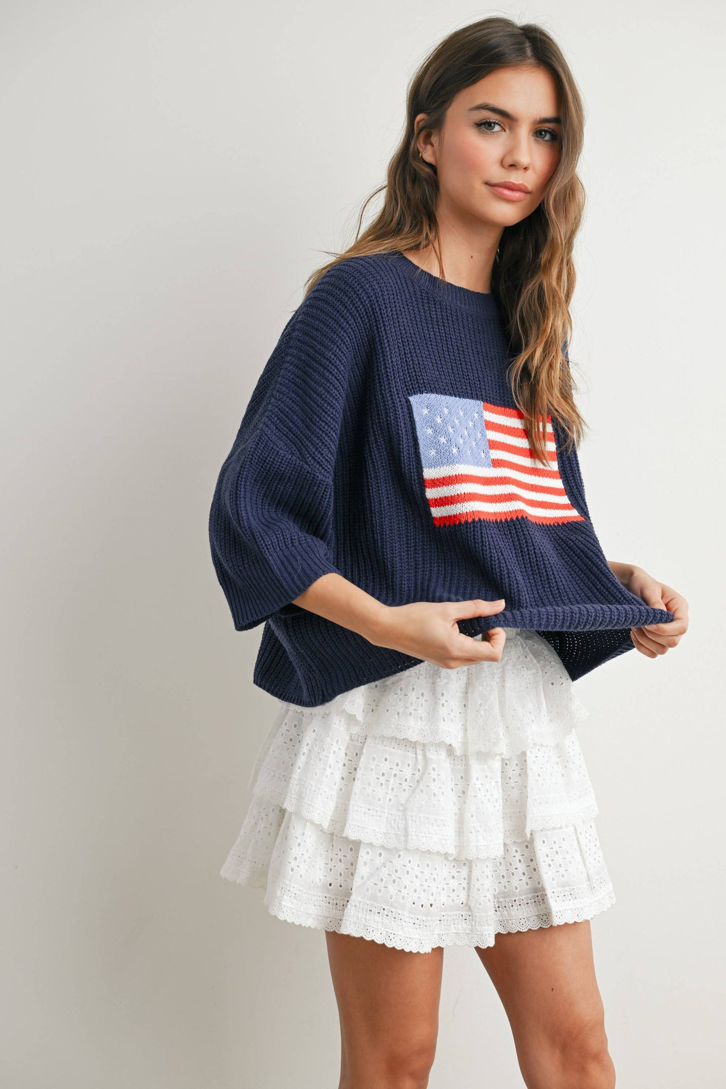 BUTTERMELON - Flag Print Knit Sweater - BMW7691