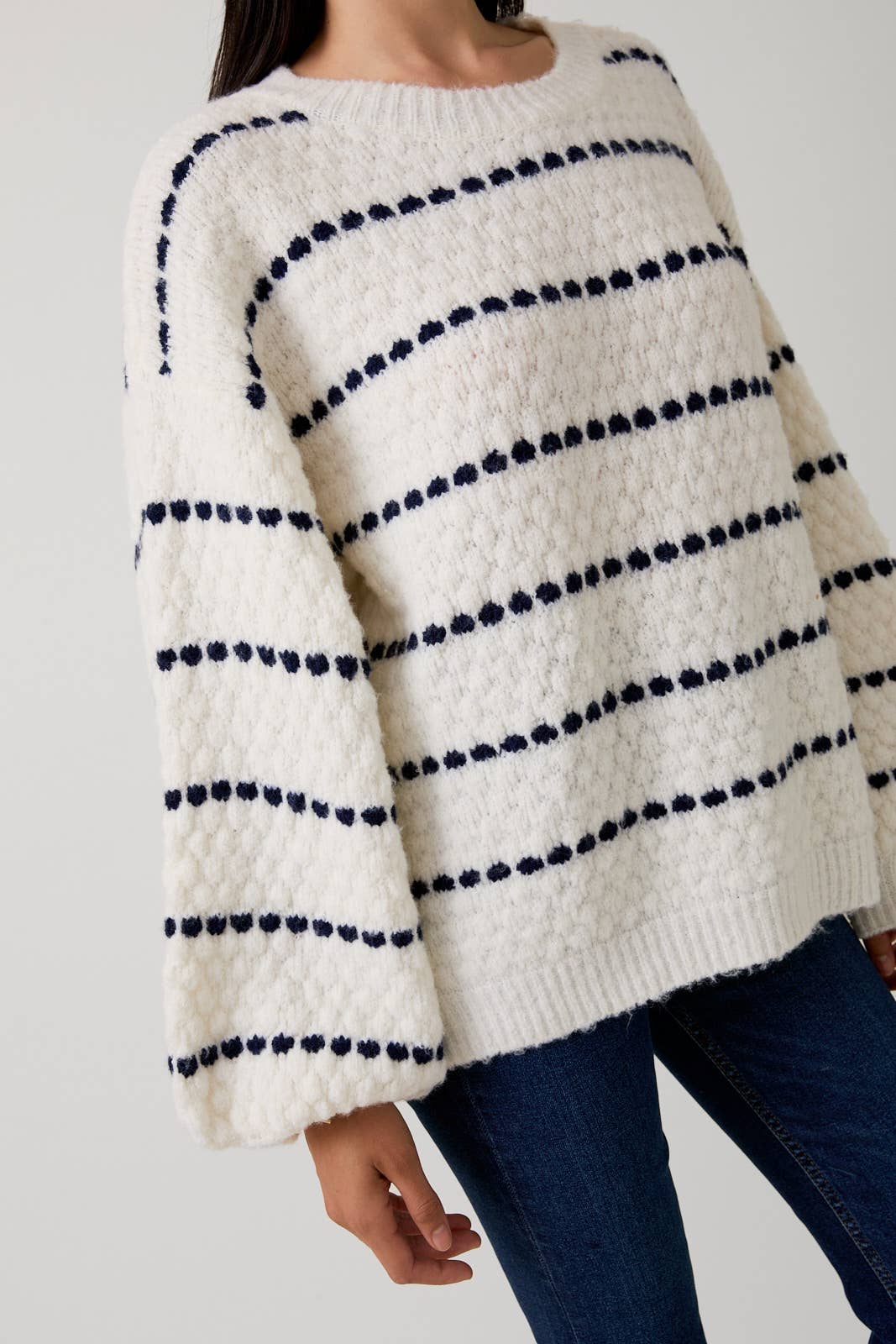Sunday Edition by LE LIS - ROUND NECK BALLOON LONG SLEEVE SWEATER