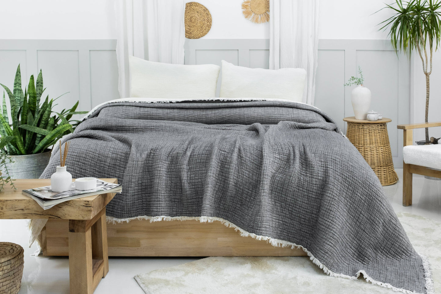 Naturloom - 6 Layer Organic GOTS Certified Muslin Quilt - Natural Comfort, Breathable & Cozy Year Round