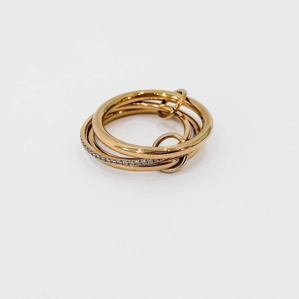 Pretty Simple - Layered In Diamonds Ring - WATERPROOF